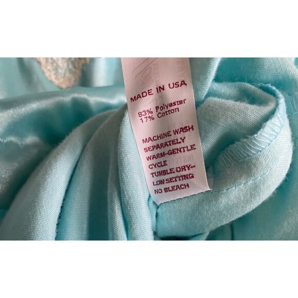 size S NWT NOS vintage Henson Kickernick silkalure aqua gown nightgown silky lon - Picture 6 of 7